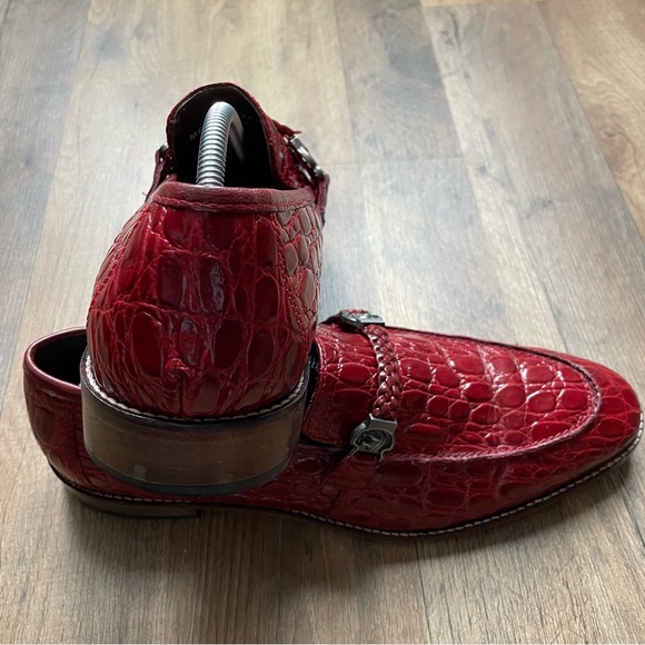 Stacy Adams Mens Red Diamonte Leather Dress Shoes 10 M - Picture 4 of 12